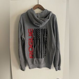 Rogue Fitness gray full zip hoodie